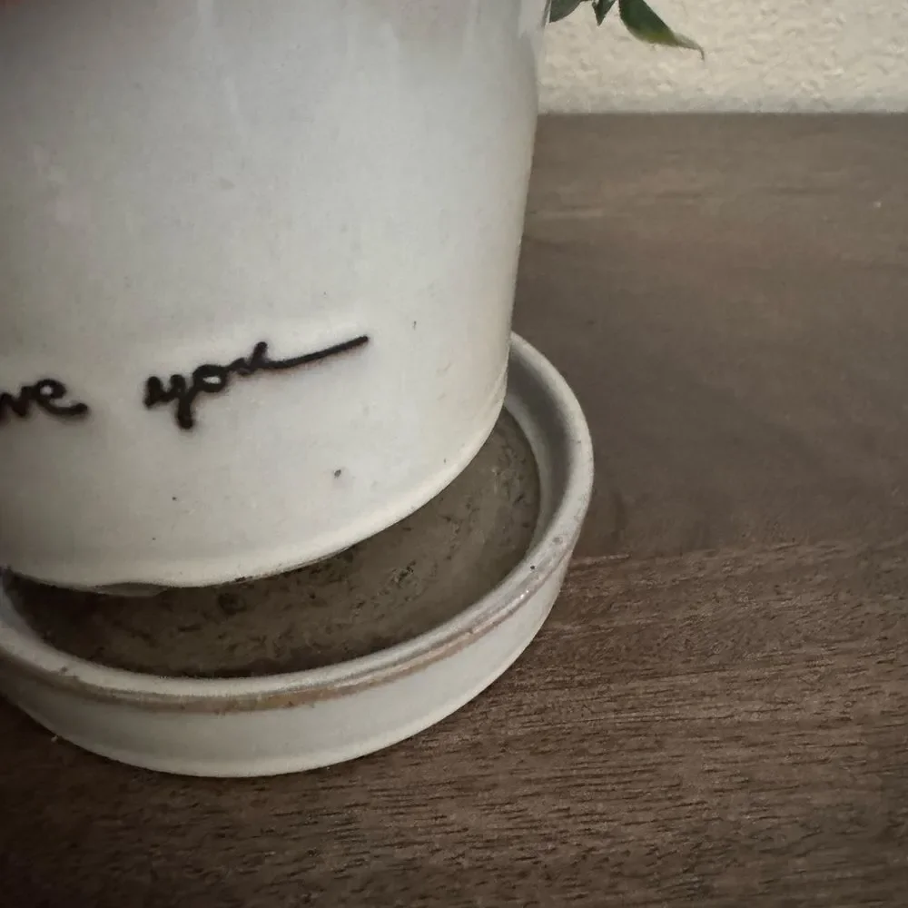 Gray Ceramic Farmhouse Lavender Greenery Planter Floral Arrangement
